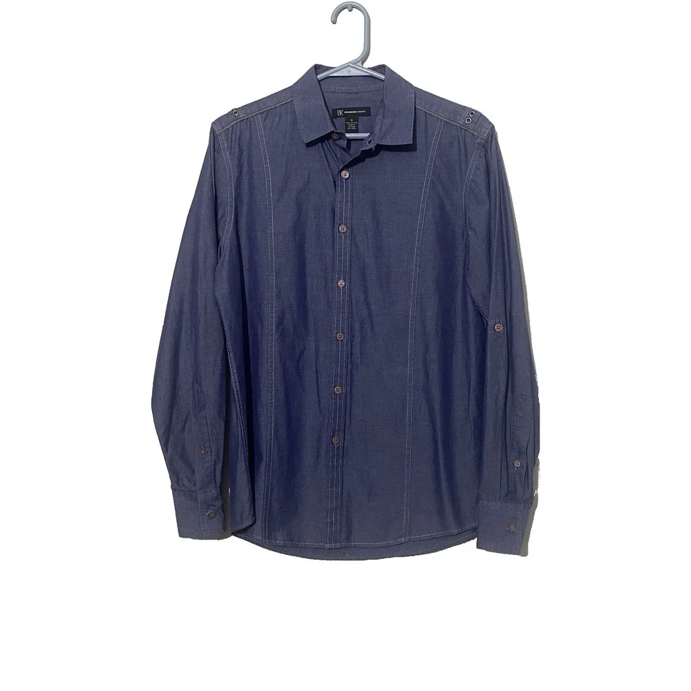 I.N.C. International Concepts Tailored Shirt Sz Small Blue Chic Elevated Casual